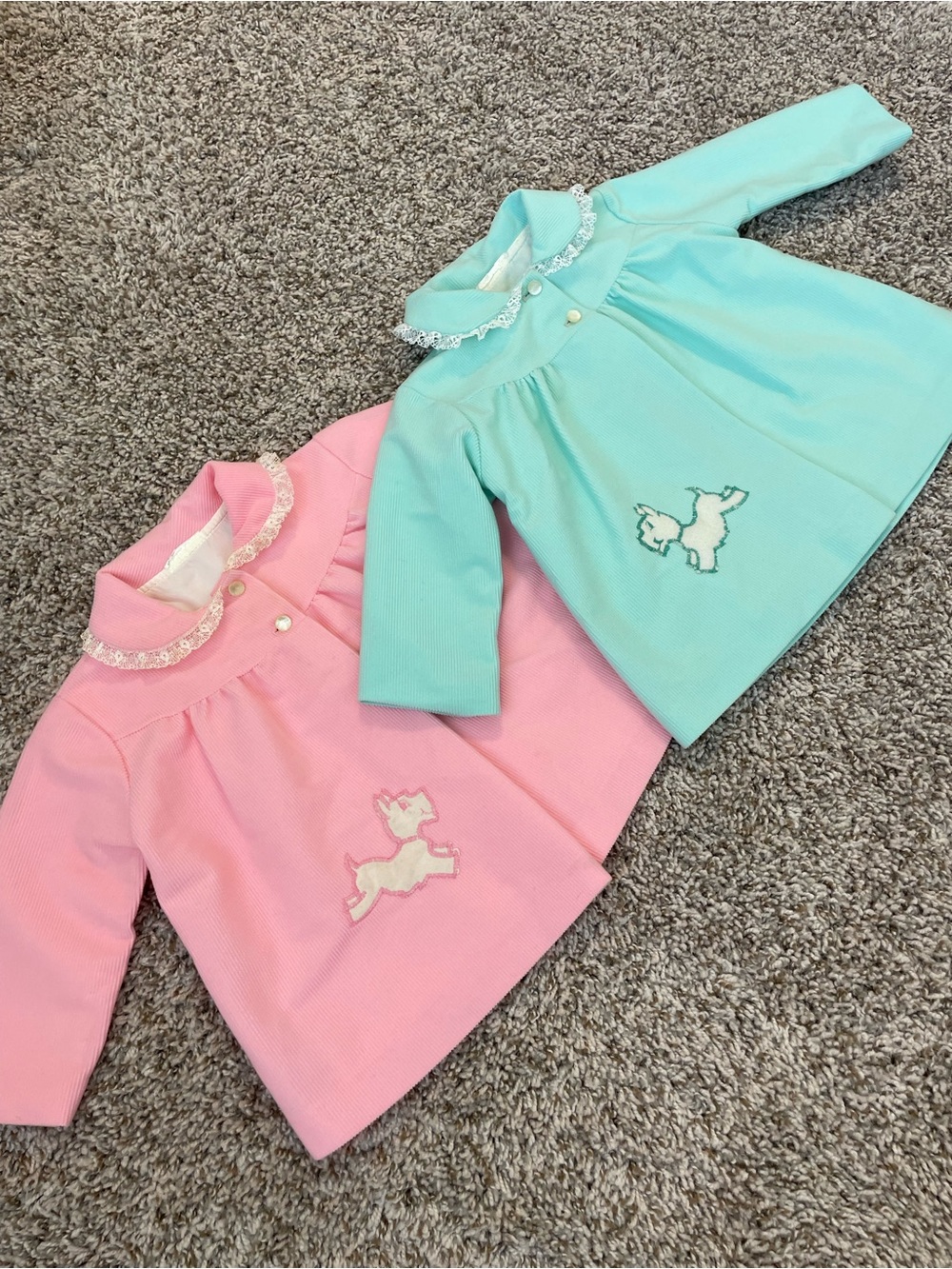 Retro baby petticoat Scottish terrier corduroy 18m jacket made in Canada